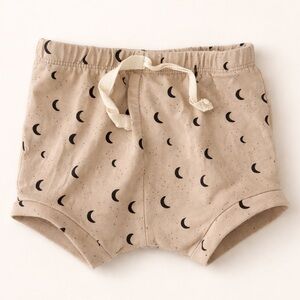 Jax & Lennon Moon Print Shorties - Bamboo Toddler Summer Shorts - natural fibres